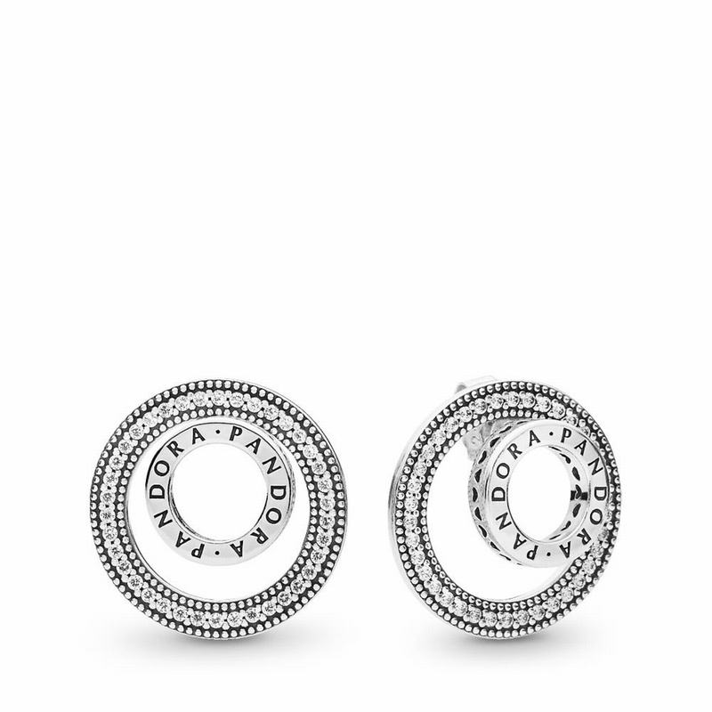 Pandora Forever Signature Stud Earrings Sale NZ, Sterling Silver (856320-IMD)